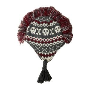 Kids Mohawk Skull Cross Bones‎ knit Winter Hat beanie